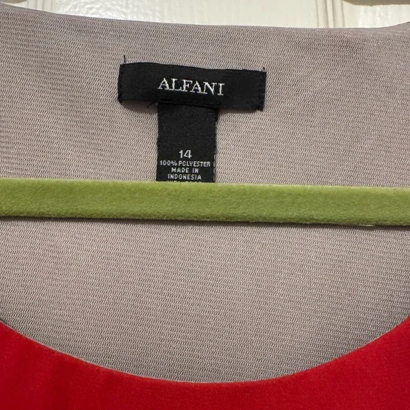 Alfani Red and Gray Tiered Sleeveless Top - Picture 3 of 5